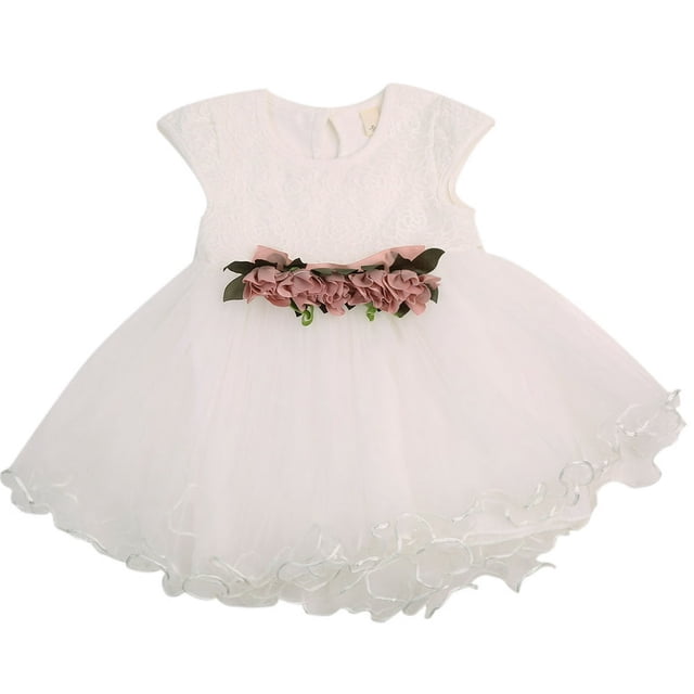 Jupe Tutu Sans Manches à Fleurs Froncée pour Nouveau-Nées et Tout-Petites Filles, Robe de Princesse, Robe de Fête, Tenues d'Été