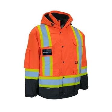 Forcefield 6-in-1 Hi Vis Winter Safety Parka with Removable Bomber Jacket