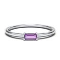 thumbnail image 1 of East-West Stackable Baguette Birthstone Ring - Amethyst (February), 1 of 5