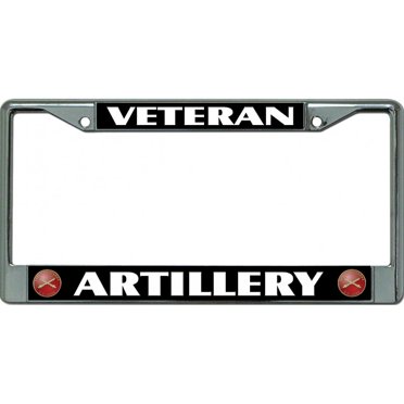 Cadre de Plaque d'Immatriculation Chromée d'Artillerie pour Vétéran