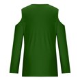 thumbnail image 5 of Yuyuzo Womens Tunic Tops Cold Shoulder Long Sleeve Shirts Loose Solid Color Lightweight Tee Tops, 5 of 5