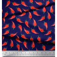 thumbnail image 2 of Soimoi Blue Heavy Canvas Fabric Chilli Vegetable Print Fabric by Yard 58 Inch Wide, 2 of 2
