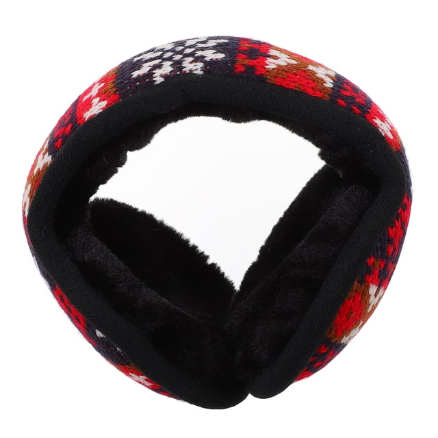Shisuyan Knitted Winter Earmuff Red Plush 1Pc 7.9X6.3X4.3In