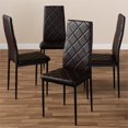 thumbnail image 3 of Baxton Studio Blaise Brown Faux Leather Dining Chair (Set of 4), 3 of 5