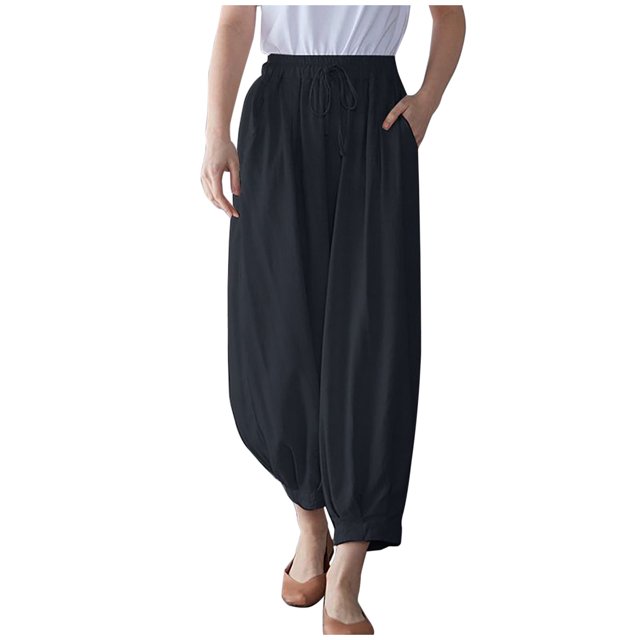 Birdeem Womens Spring and Autumn Solid Color Elastic Waist Cotton Leggings Casual Pants