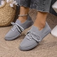thumbnail image 4 of Espadrilles Mode Basses en Tricot pour Femmes, Automne, Extensibles, à Lacets, à Enfiler, Chaussures Plates de Marche Décontractées, 4 of 7
