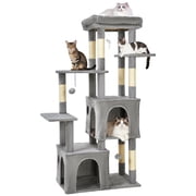 Heavy-Duty Cat Tree Tower for Large Indoor Cats & Maine Coons – 61" Multi-Level Playground with Extra-Large Perch, 2 Spacious Condos, Robust Sisal Scratching Posts