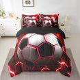 thumbnail image 2 of YST Sports Theme 7-Piece Comforter Set, Red Neon Honeycomb, Full, 2 of 4