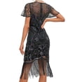 thumbnail image 3 of UPPADA Robe Cocktail à Col Rond pour Femmes Robe Sirène Robe Cocktail Sans Manches Robe Formelle Évasée Robes d'Invitée de Mariage Robe Cocktail Moulante Articles en Liquidation Liquidation Aujourd'hui, 3 of 7