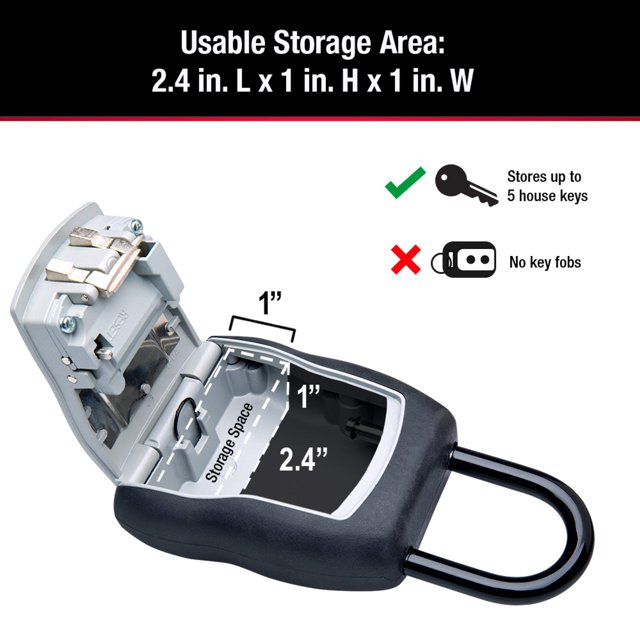 Master Lock Key Lock Box, Outdoor Lock Box for House Keys, Key Safe with Combination Lock, 5 Key Capacity, 3 Pack, 5400EC3