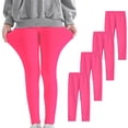 thumbnail image 4 of YUNAFFT Girls Stretchy Soft Leggings 3-12Y 4-Pack Lycra Spandex Pure Color Breathable Base Layer Pants, 4 of 9