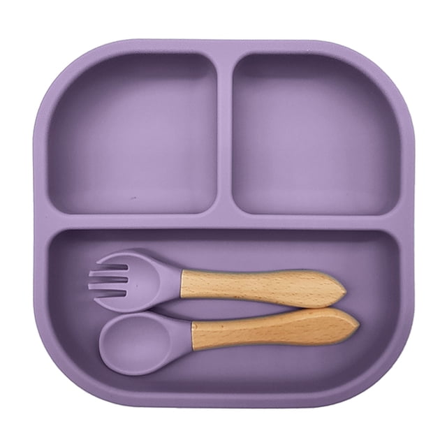 Ensemble de Vaisselle Divisée en Silicone pour Table à Manger et Plateau de Service avec Porte-Ustensiles, Plat de Cuisine Durable pour Repas et Réceptions