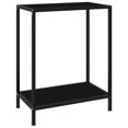 thumbnail image 1 of vidaXL Console Table Black 60x35x75 cm Tempered Glass, 1 of 7