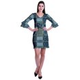 thumbnail image 2 of Moomaya Robe Courte Imprimée pour Femmes, Manches Évasées, Coupe Droite, Robes pour Femmes, Vêtements d'Été Décontractés, 2 of 6