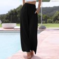thumbnail image 2 of Kcodviy Women High Waisted Wide Plus Size Casual Pants for Women 3X Leg Pants Drawstring Elastic Women Work Pants Business Casual Trousers Comfy Straight Leg Long Pants with Pockets, 2 of 8