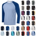 thumbnail image 1 of BiZtdJrK Sun Protection Shirts for Men Fashion Color Block Long Sleeve Workout Tops Rash Guard Quick Dry Hiking Fishing Shirt, Purple, M, Gifts for Dad, 1 of 3