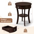 thumbnail image 3 of Costway 2 Pcs Table d'Appoint à 2 Niveaux Bout de Canapé Ronde Table de Nuit Chambre Salon Espresso, 3 of 10