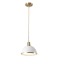 thumbnail image 1 of Beckett 1-Light Pendant, Matte White, Matte Brass Accents, 1 of 9