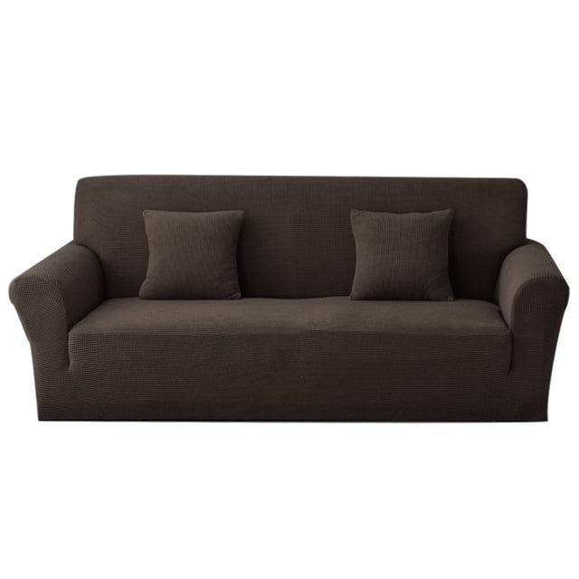 Housse de Canapé Extensible Jacquard 2024 Texturée Antidérapante Canapé Causeuse Gris Foncé