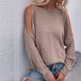 thumbnail image 1 of RKSTN Chandails pour Femmes Mode Couleur Unie Col Rond Manches Longues T-Shirt Ample Blouse Hauts Chandail Chandails d'Automne, 1 of 5