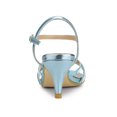 thumbnail image 2 of BLISSFUL STEP Women's Shoes Rhinestone Ankle Strap Kitten Heel Open Toe PU Buckle Sandals  Lake Blue 8, 2 of 7