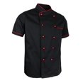 thumbnail image 1 of Esquirla Chef Jacket Uniform Short Sleeve Hotel Kitchen Chefwear Cook Coat 2XL Black, 1 of 8