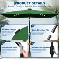 thumbnail image 3 of Garvee 10' x 6.5' Solar Patio Umbrella,Table Umbrella ,Crank & Push Button Tilt, 6 Sturdy Ribs,Green, 3 of 8