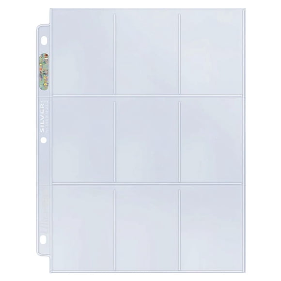 Ultra PRO Silver Series 9-Pocket Pages (100ct) for Standard Size Cards