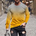 thumbnail image 1 of Meichang T-Shirt à Manches Longues pour Hommes Doux, T-Shirts Graphiques pour Hommes Décontractés à Imprimé Dégradé 3D, T-Shirts Fantaisie à Col Rond Confortables à Manches Longues pour Hommes, 1 of 5