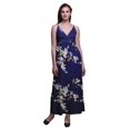 thumbnail image 1 of Bimba Bird Printed Adjustable Spaghetti Strap Long Maxi Dress Summer Beachwear-Small Navy Blue, 1 of 6