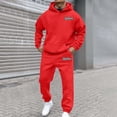 thumbnail image 4 of SGMVNU Ensemble de Survêtement pour Homme Chandail à Capuchon Survêtement avec Tenue de Joggers Survêtement Tenue d'Automne Hiver Tenue Décontractée Course Jogging Sport Ensemble de Confort (Rouge, TG), 4 of 4