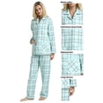 thumbnail image 2 of GLOBAL Women's Flannel Pajama Set - 100% Cotton, Button Down Top & Drawstring Pants | Warm Winter Sleepwear for Canada, 2 of 6