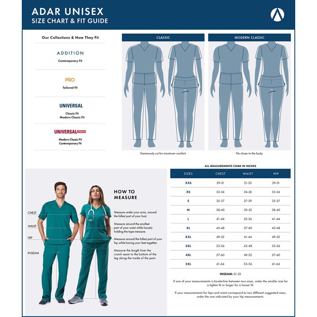 Adar Uniformes Médicaux Unisexes Universels - Haut de Sarrau Tunique à Col en V