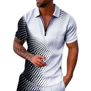 BOBOGOJP Men's Casual Polo Shirts Outdoor Sport Performance Polo Short Sleeve Shirt Tactical Top Tee Shirt (White,M)