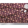 thumbnail image 2 of Soimoi Modal Satin Fabric Leaves & Flower Floral Printed Craft Fabric by the Yard 42 Inch Wide, 2 of 3