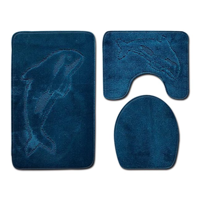 relayinert 3pack/lot Non-Slip And Absorbent Bathroom Mat Set Feet Dry And Fresh Anti-slip Polyester Non-Slip Chenille Bath Rug PJ210611-B008 1Set