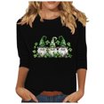 thumbnail image 2 of Meichang T-Shirts de la Saint-Patrick pour Femmes, T-Shirts à Imprimé Trèfle, Chemises Vertes, Hauts Décontractés à Manches 3/4, T-Shirts à Col Rond, Hauts de la Saint-Patrick pour Femmes en Liquidation, 2 of 4