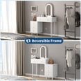 thumbnail image 4 of Coiffeuse avec Miroir et Lumières, Table de Maquillage Moderne avec 2 Tiroirs et Armoire Réglable à 3 Tiroirs, Coiffeuse en Bois et Commode Combinées pour Chambre, 4 of 7