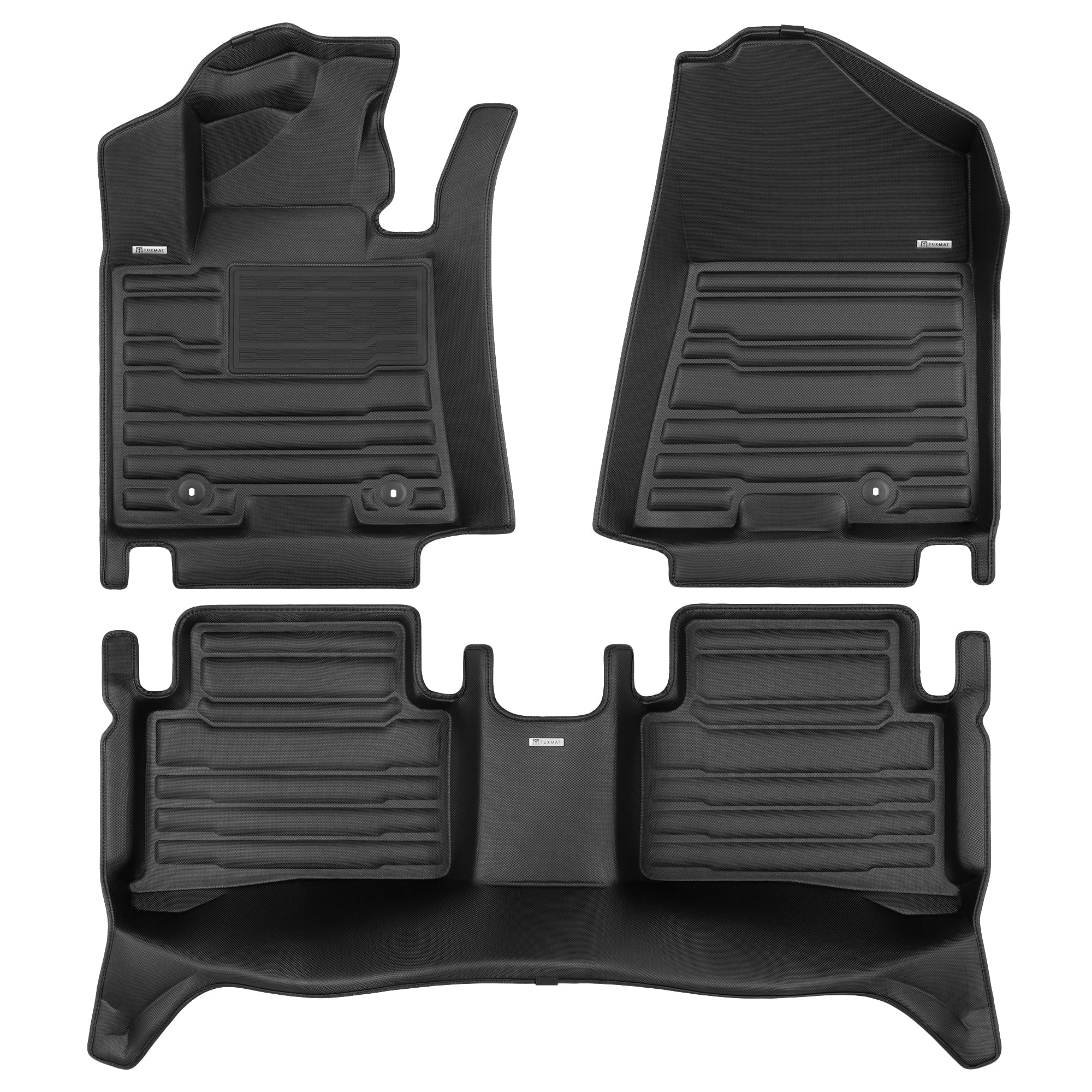 TuxMat - For Hyundai Tucson 2019-2021 Models - Custom Car Mats - Maximum Coverage, All Weather, Laser Measured - This Full Set Includes 1st and 2nd Rows