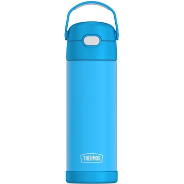 Thermos Kids Bouteille d'eau isotherme en acier inoxydable avec bec verseur et couvercle, 470ml, bleu électrique