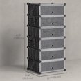 thumbnail image 3 of HOMCOM Organisateur de Rangement en Cubes avec Portes, Armoire Modulaire Bricolage à 6 Cubes Noire, 3 of 9
