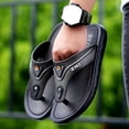 thumbnail image 2 of Xfvqtps Mens Flip Flops Sandals Thick Soft Sole Non Slip Spring Summer Outdoor Beach Walking Comfortable Thong Sandals, 2 of 6