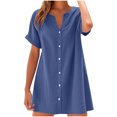 thumbnail image 2 of Ovzne Robes d'Été pour Femmes Robe Femme Été Camisole Sans Manches Dentelle Robe à Encolure Plissée Robe de Printemps Manches Courtes Liquidation, 2 of 6