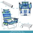 thumbnail image 3 of Costway Ensemble de 2 Chaises de Plage Pliantes avec Table, Chaise Inclinable d'Extérieur à 5 Positions, 3 of 10