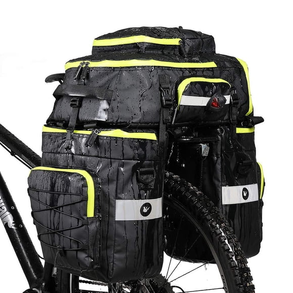 Rhinowalk Bike Bag Bike Pannier Bag Set for Bicycle Cargo Rack Saddle Bag Shoulder Bag Laptop Pannier Rack Bicycle Bag Professional Cycling Accessories 3 in 1-Green