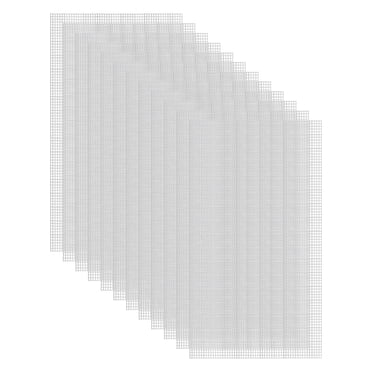 Unique Bargains 12 Pcs Feuilles de Toile en Maille Plastique 13'x19.69 Pieds 7 Unités Rectangle Trou Toile Vierge Blanche pour Broderie Point d'Aiguille