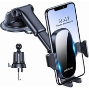 Car Phone Mount [ Upgraded Strong Military Grade Suction Cup] Long Arm Phone Holder for Car Dashboard Windshield Vent Hands Cell Phone Holder Compatible with All Mobile Phones
