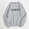 thumbnail image 5 of Bmisegm T-Shirts Graphiques à Manches Longues Décontractés pour Femmes, Chandails à Col Rond, Hauts à Enfiler pour Femmes, Chandails Décontractés pour Femmes, Gris P, 5 of 5
