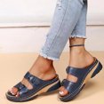thumbnail image 4 of Womens Leisure Vacation Comfortable Belt Buckle Wedge Beach Sandals, 4 of 9
