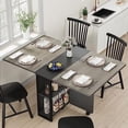 thumbnail image 2 of Folding Dining Table with Wheels and 2 Storage Racks Space Saving Dining Table Folding Kitchen Table for Small Apartments, 2 of 9